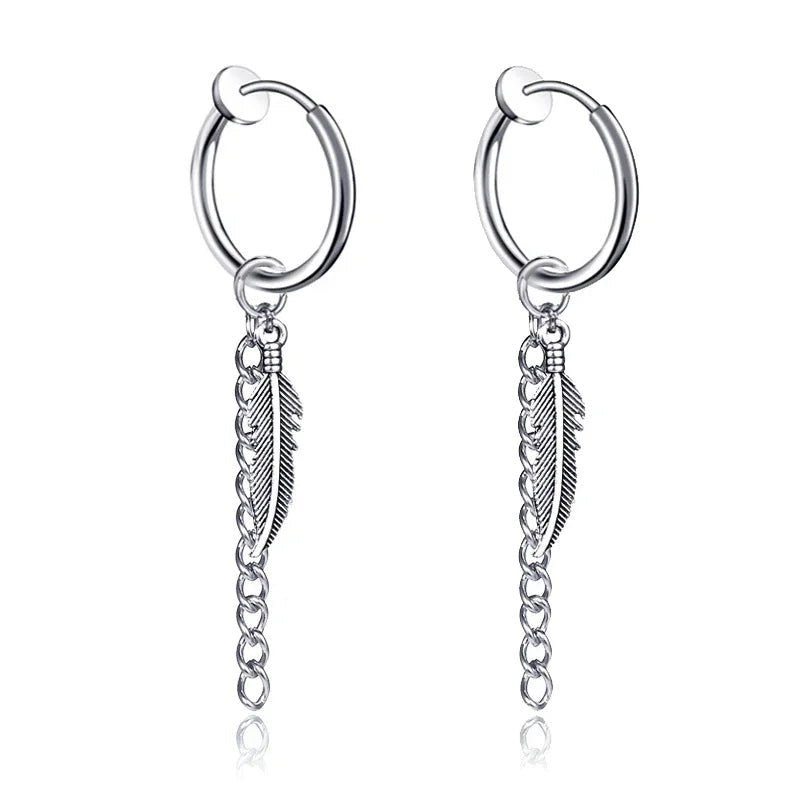 1Pair Fashion Cross Pendant Ear Clip Non Piercing Earrings Fake Earrings Gift for Men Women Jewelry - 7DAY'S
