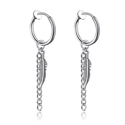 1Pair Fashion Cross Pendant Ear Clip Non Piercing Earrings Fake Earrings Gift for Men Women Jewelry - 7DAY'S