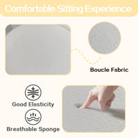 1pc 19.69"Faux Fur Pouf Ottoman Modern Boucle Upholstered With Storage, Multifunctional Upholstered Vanity Chairs For Makeup, Soft Padded Seat With Removable Lid - 7DAY'S