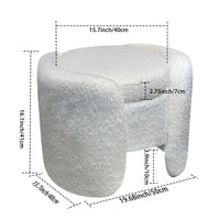 1pc 19.69"Faux Fur Pouf Ottoman Modern Boucle Upholstered With Storage, Multifunctional Upholstered Vanity Chairs For Makeup, Soft Padded Seat With Removable Lid - 7DAY'S