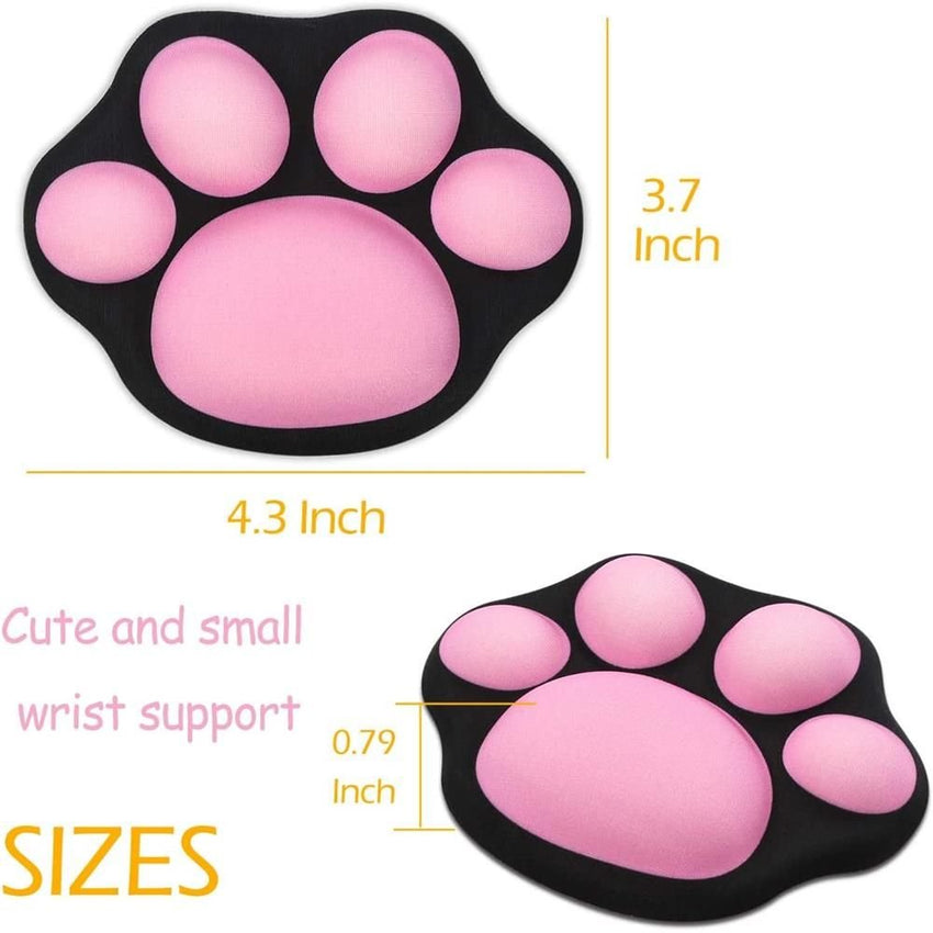 1pc Cute Mouse Wrist Support Pad Cat Paw Pattern Comfortable Soft Wrist Rest Hand Pillow Relief Non - Slip Rubber Base Home Office - 7DAY'S