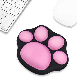 1pc Cute Mouse Wrist Support Pad Cat Paw Pattern Comfortable Soft Wrist Rest Hand Pillow Relief Non - Slip Rubber Base Home Office - 7DAY'S