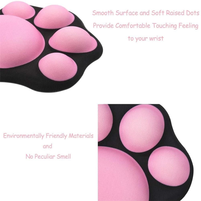 1pc Cute Mouse Wrist Support Pad Cat Paw Pattern Comfortable Soft Wrist Rest Hand Pillow Relief Non - Slip Rubber Base Home Office - 7DAY'S