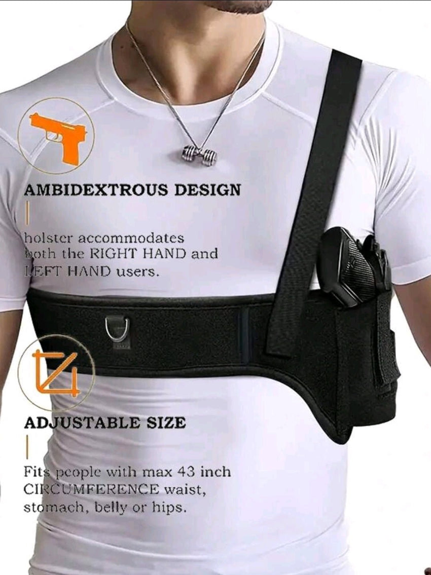1pc Deep Conceal Shoulder Gun Holster, Unisex Armpit Pistol Holster, Adjustable For Left And Right Shoulder - 7DAY'S