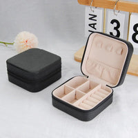 1PC Jewelry Organizer Display Travel Jewelry Zipper Case Boxes Earrings Necklace Ring Portable Jewelry Box Leather Storage - 7DAY'S
