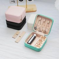 1PC Jewelry Organizer Display Travel Jewelry Zipper Case Boxes Earrings Necklace Ring Portable Jewelry Box Leather Storage - 7DAY'S