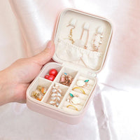 1PC Jewelry Organizer Display Travel Jewelry Zipper Case Boxes Earrings Necklace Ring Portable Jewelry Box Leather Storage - 7DAY'S