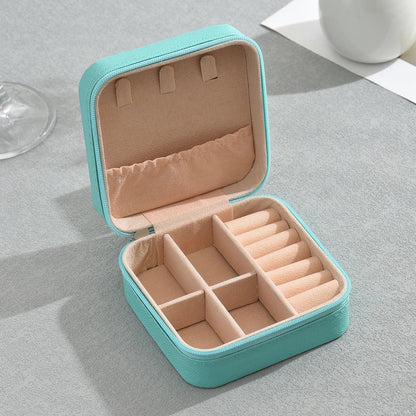 1PC, Jewelry Storage Box, Material: Main Plastic + Leather + Flannel, Color Divided Into: Black, White, Pink, Blue. - 7DAY'S