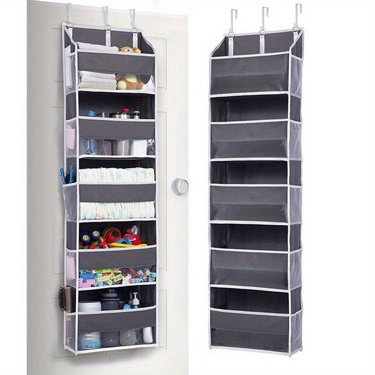 1pc Over Door Organizer With 5 Large Pockets; 10 Mesh Side Pockets; Hanging Storage Organizer With For Kids Toys; Shoes; Diapers - 7DAY'S