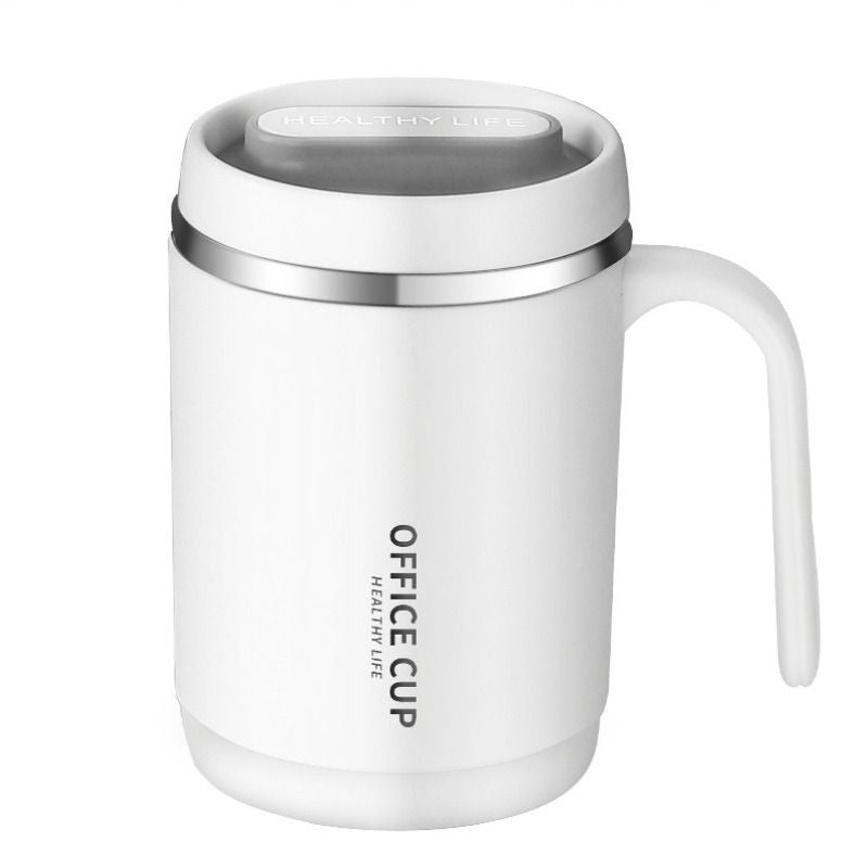 1pc Stainless Steel Cups With Lid; 16 Oz 304 Stainless Steel Tumblers Durable Coffee Mug With Splash Proof Sliding Lid; Drink With Lid Open; Non - Insulated Mug; Without Straw - 7DAY'S