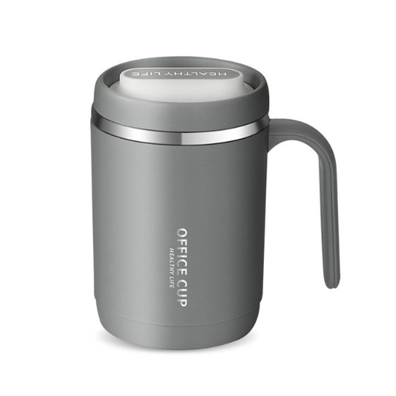 1pc Stainless Steel Cups With Lid; 16 Oz 304 Stainless Steel Tumblers Durable Coffee Mug With Splash Proof Sliding Lid; Drink With Lid Open; Non - Insulated Mug; Without Straw - 7DAY'S