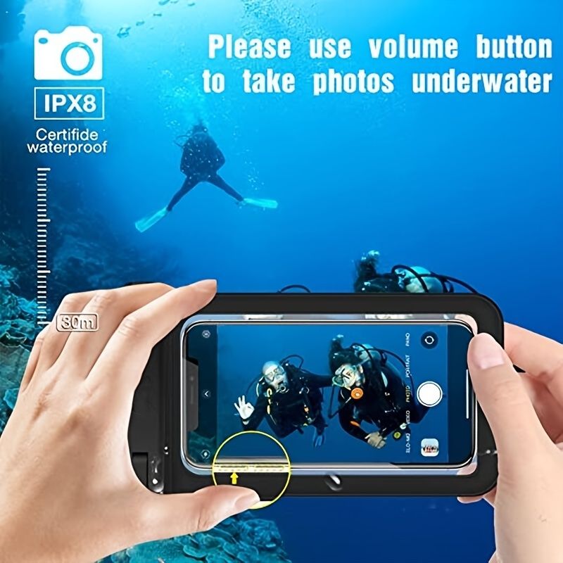 1pc Waterproof Cell Phone Pouch; Universal Sealing Case For Beach Swimming - 7DAY'S