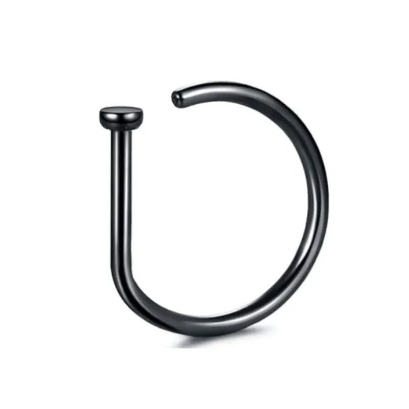 1pc Women Men Fake Piering Nose Ring Earrings, Fashion Punk Non Piercing Nose Clip Stainless Steel Septum Body Jewelry - 7DAY'S