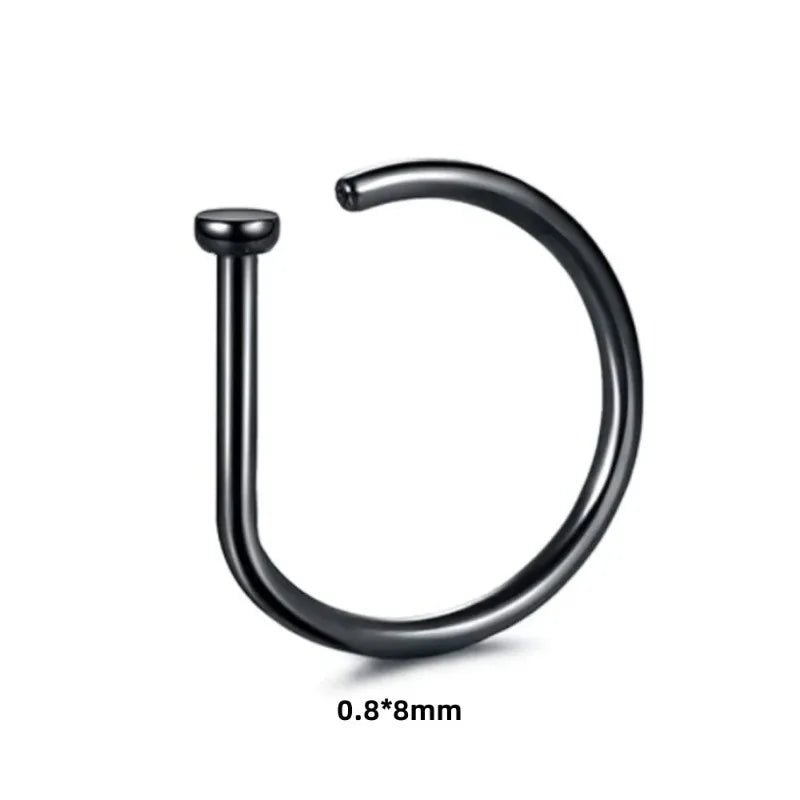 1pc Women Men Fake Piering Nose Ring Earrings, Fashion Punk Non Piercing Nose Clip Stainless Steel Septum Body Jewelry - 7DAY'S