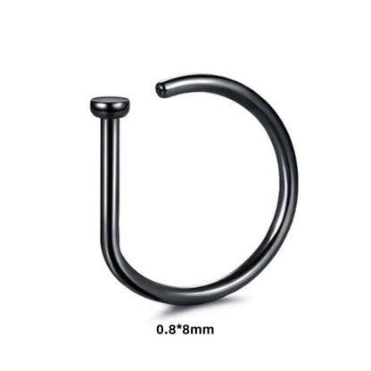 1pc Women Men Fake Piering Nose Ring Earrings, Fashion Punk Non Piercing Nose Clip Stainless Steel Septum Body Jewelry - 7DAY'S