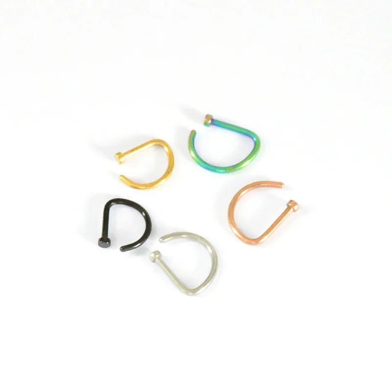 1pc Women Men Fake Piering Nose Ring Earrings, Fashion Punk Non Piercing Nose Clip Stainless Steel Septum Body Jewelry - 7DAY'S