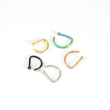1pc Women Men Fake Piering Nose Ring Earrings, Fashion Punk Non Piercing Nose Clip Stainless Steel Septum Body Jewelry - 7DAY'S