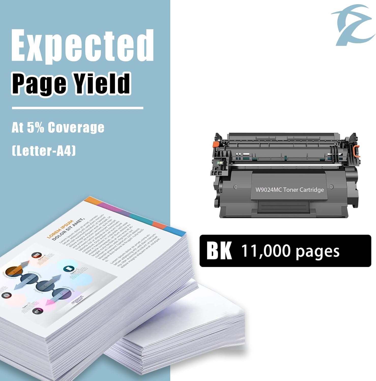1PK Remanufactured W9024MC Black Toner Cartridge Works for Managed E40040dn MFP E42540f Printer - 7DAY'S