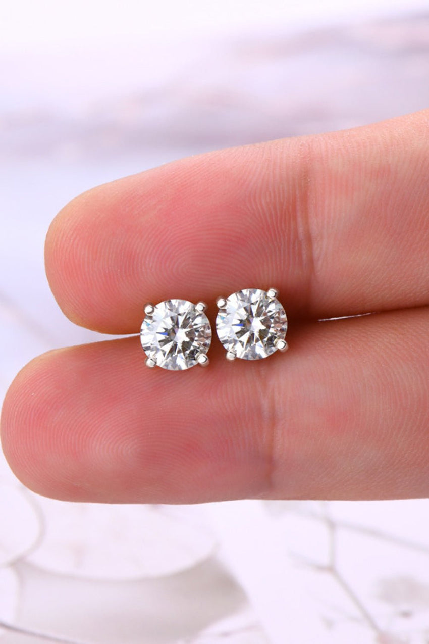 2 Carat Moissanite 925 Sterling Silver Stud Earrings - 7DAY'S