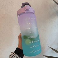 2 Liter Water Bottle With Straw Motivational Water Jug Plastic Frosted Bottles With Time Marker Outdoor Sports Water Bottles Cup - 7DAY'S