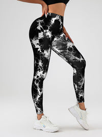 2 Pack Tie - Dye High Waist V - Back Yoga Leggings, Peach - Hip Enhancing Athleisure Tights, Sport Style Fitness Pants - 7DAY'S