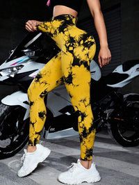 2 Pack Tie Dye Workout Seamless Leggings For Women High Waist Gym Leggings Yoga Pants, Seamless Leggings For Women High Waist Yoga Pants, Scrunch Butt Lifting Elastic Tights - 7DAY'S