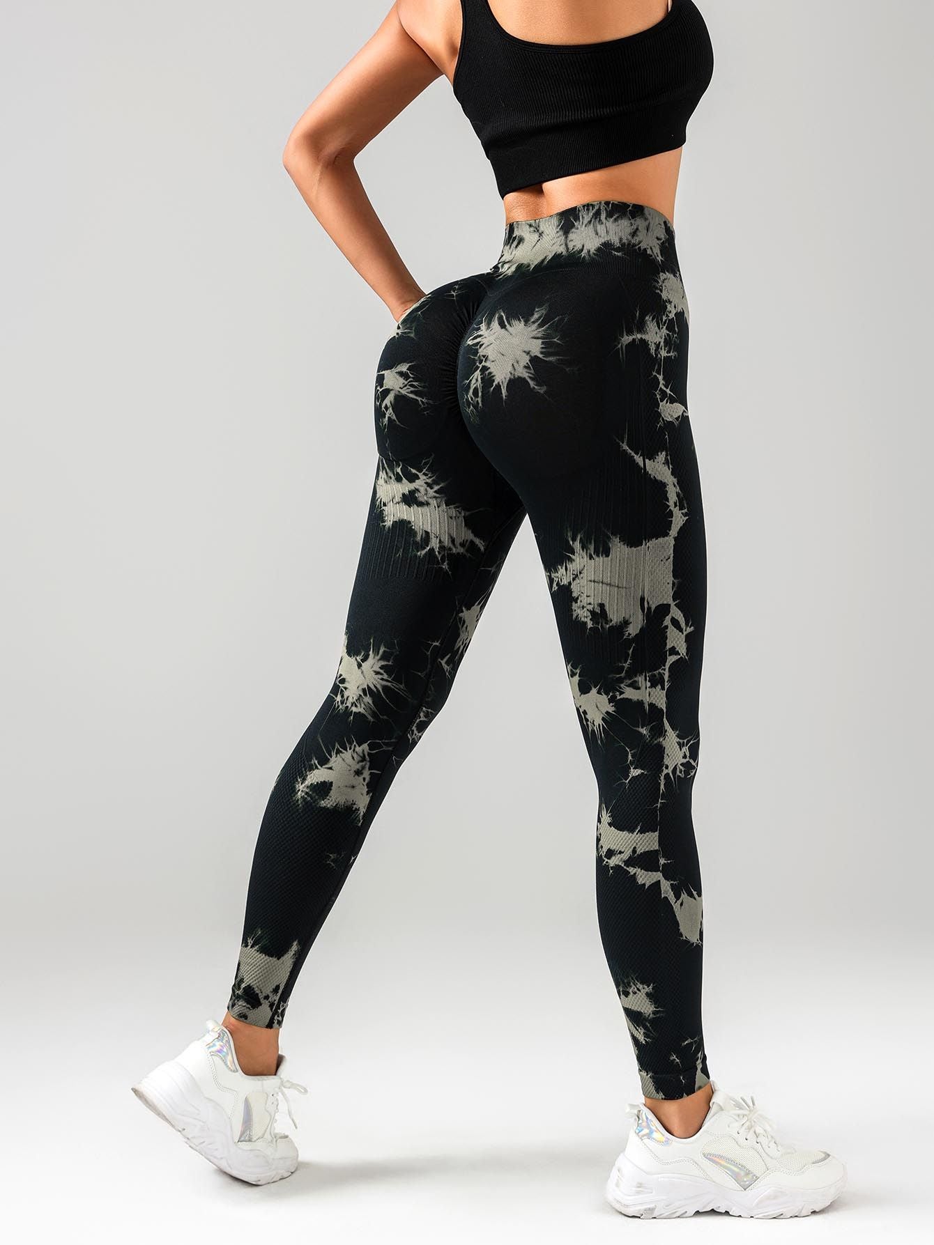 2 Pack Tie Dye Workout Seamless Leggings For Women High Waist Gym Leggings Yoga Pants, Seamless Leggings For Women High Waist Yoga Pants, Scrunch Butt Lifting Elastic Tights - 7DAY'S
