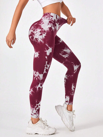 2 Pack Tie Dye Workout Seamless Leggings For Women High Waist Gym Leggings Yoga Pants, Seamless Leggings For Women High Waist Yoga Pants, Scrunch Butt Lifting Elastic Tights - 7DAY'S