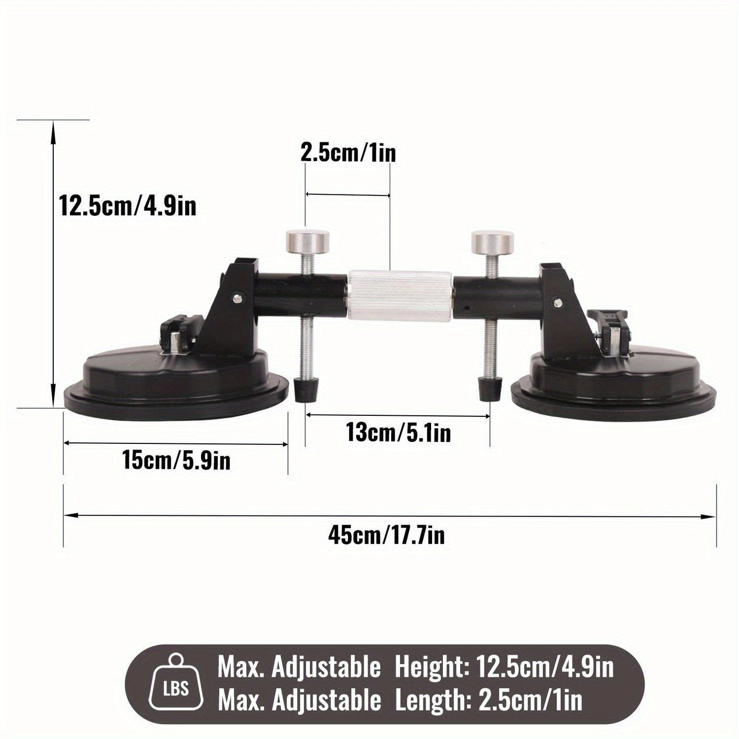 2 Pack Vacuum Suction Cup Glass Lifter Ceramic Tile Sucker Plate Horizontal Suction 110lbs Max Floor Lifting Tool - 7DAY'S