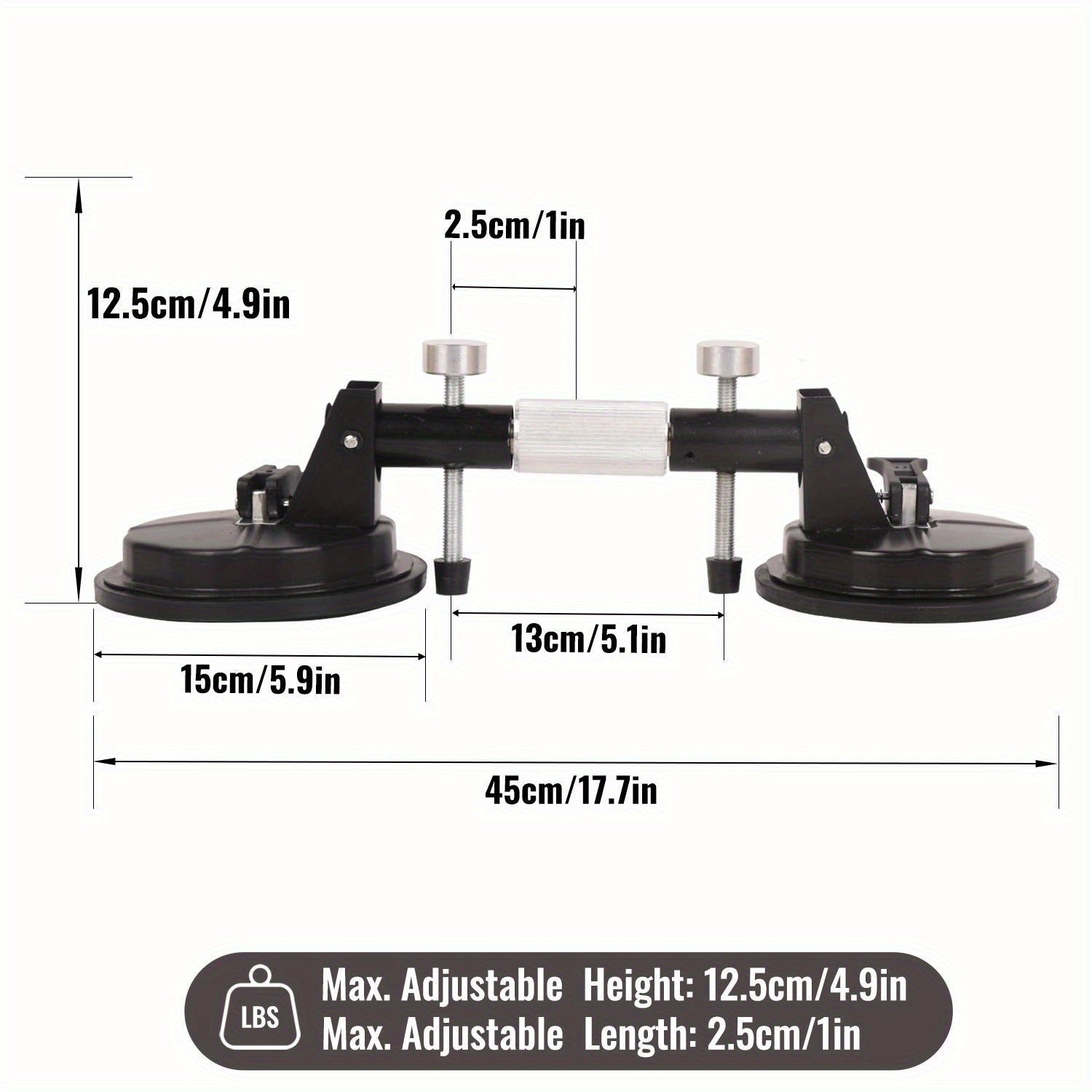2 Pack Vacuum Suction Cup Glass Lifter Ceramic Tile Sucker Plate Horizontal Suction 110lbs Max Floor Lifting Tool - 7DAY'S