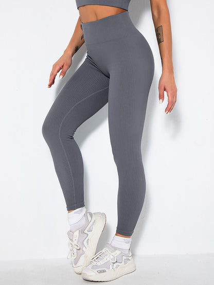 2 Pack Womens Seamless Ribbed Leggings Soft Slimming Yoga Pants, Ribbed Yoga Pants High Waisted Gym Leggings Sport Women Fitness Seamless Female - 7DAY'S