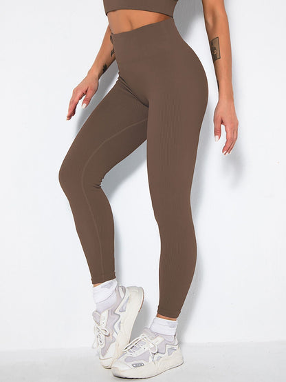 2 Pack Womens Seamless Ribbed Leggings Soft Slimming Yoga Pants, Ribbed Yoga Pants High Waisted Gym Leggings Sport Women Fitness Seamless Female - 7DAY'S