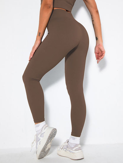 2 Pack Womens Seamless Ribbed Leggings Soft Slimming Yoga Pants, Ribbed Yoga Pants High Waisted Gym Leggings Sport Women Fitness Seamless Female - 7DAY'S