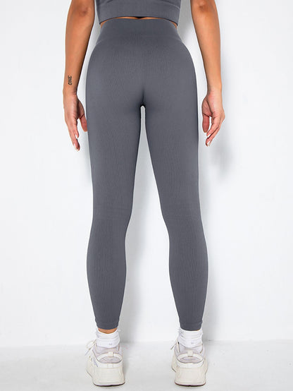 2 Pack Womens Seamless Ribbed Leggings Soft Slimming Yoga Pants, Ribbed Yoga Pants High Waisted Gym Leggings Sport Women Fitness Seamless Female - 7DAY'S