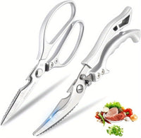 2 - Pcs Kitchen Scissors Set, All - Purpose Heavy - Duty Kitchen Shears with Anti - Slip Handle & Safety Lock（Super good qualiey） - 7DAY'S
