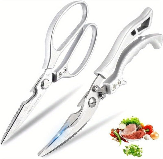 2 - Pcs Kitchen Scissors Set, All - Purpose Heavy - Duty Kitchen Shears with Anti - Slip Handle & Safety Lock（Super good qualiey） - 7DAY'S