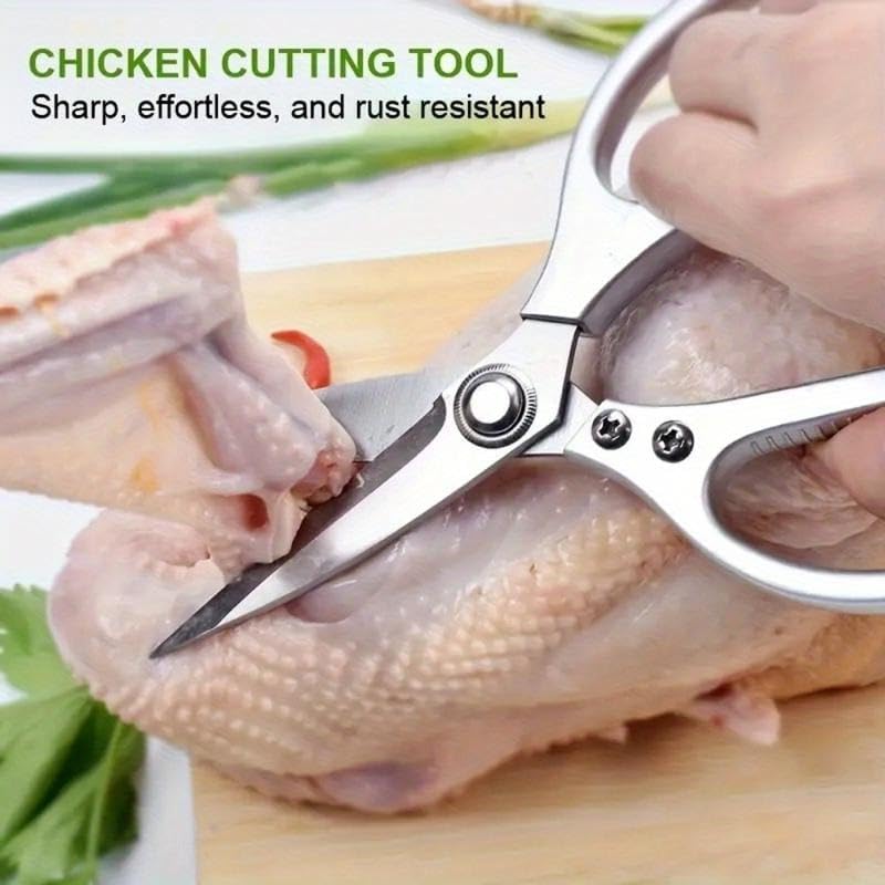 2 - Pcs Kitchen Scissors Set, All - Purpose Heavy - Duty Kitchen Shears with Anti - Slip Handle & Safety Lock（Super good qualiey） - 7DAY'S