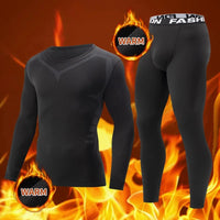 2 - piece men's tight warm long - sleeved trousers suit for autumn and winter men's fitness pants shirt running yoga athletes' sport - 7DAY'S