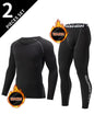 2 - piece men's tight warm long - sleeved trousers suit for autumn and winter men's fitness pants shirt running yoga athletes' sport - 7DAY'S