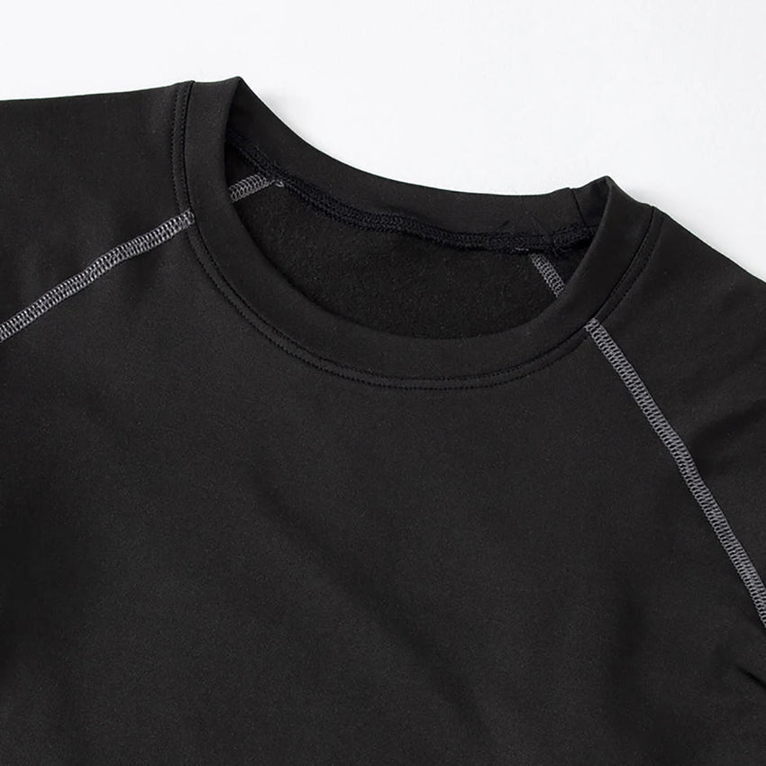 2 - piece men's tight warm long - sleeved trousers suit for autumn and winter men's fitness pants shirt running yoga athletes' sport - 7DAY'S