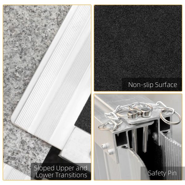 2' Steps Ramp,Portable Wheelchair Ramp,Carpeted Foldable Handicap Ramp - 7DAY'S
