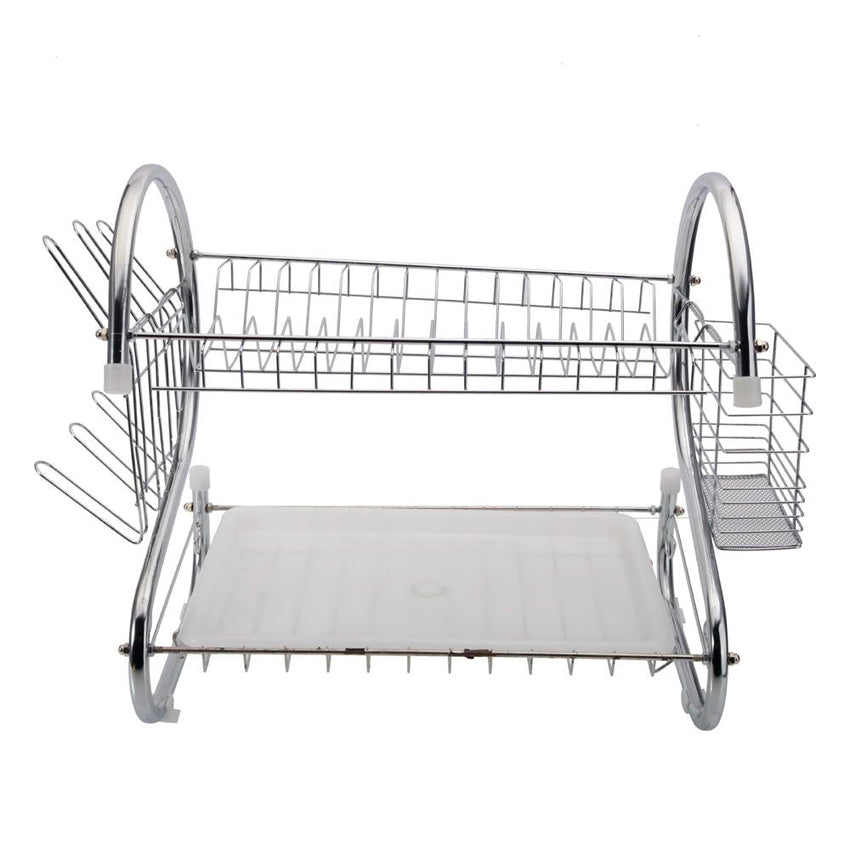 2 Tier Dish Drying Rack Drainer Stainless Steel Kitchen Cutlery Holder Shelf - 7DAY'S