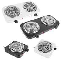 2000W Electric Double Burner Portable Coil Heating Hot Plate Stove Countertop RV Hotplate with Non Slip Rubber Feet 5 Temperature Adjustments - 7DAY'S