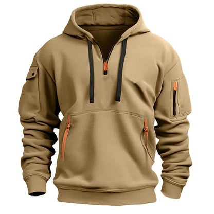 2024 New Multi Pocket Zipper Fleece Hooded Casual Shirt for Men and Women Plus Size Loose Pullover Fashion Sweatshirt top - 7DAY'S