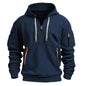 2024 New Multi Pocket Zipper Fleece Hooded Casual Shirt for Men and Women Plus Size Loose Pullover Fashion Sweatshirt top - 7DAY'S