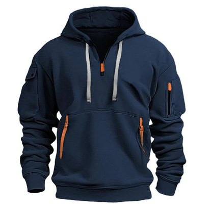 2024 New Multi Pocket Zipper Fleece Hooded Casual Shirt for Men and Women Plus Size Loose Pullover Fashion Sweatshirt top - 7DAY'S