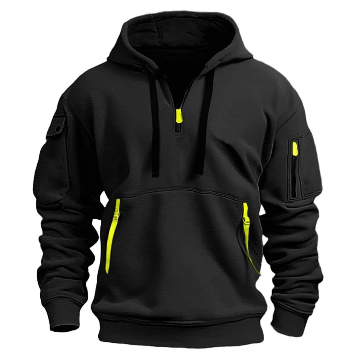 2024 New Multi Pocket Zipper Fleece Hooded Casual Shirt for Men and Women Plus Size Loose Pullover Fashion Sweatshirt top - 7DAY'S