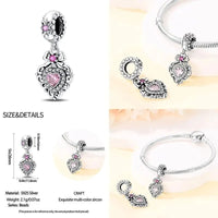 2024 Original New in Romantic Retro Classic Series Lotus Charm Beads Fits Pandach Bracelet Women 925 Silver Pendant Bead Jewelry - 7DAY'S