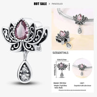 2024 Original New in Romantic Retro Classic Series Lotus Charm Beads Fits Pandach Bracelet Women 925 Silver Pendant Bead Jewelry - 7DAY'S