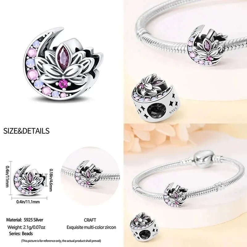 2024 Original New in Romantic Retro Classic Series Lotus Charm Beads Fits Pandach Bracelet Women 925 Silver Pendant Bead Jewelry - 7DAY'S